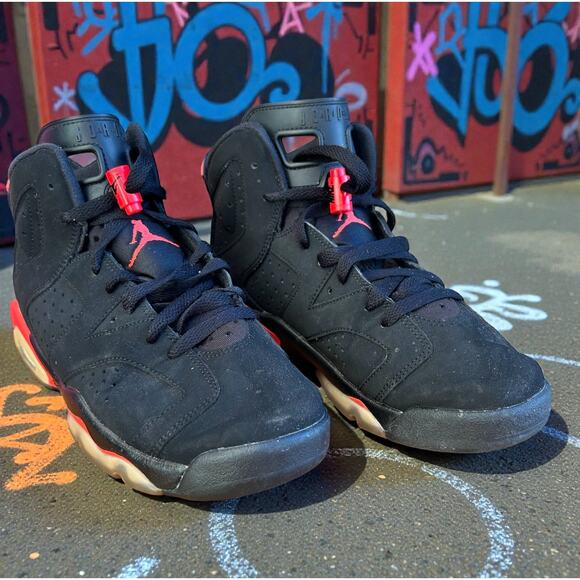 Air Jordan Retro 6 Black Infrared GS Size 6Y - Picture 5 of 9